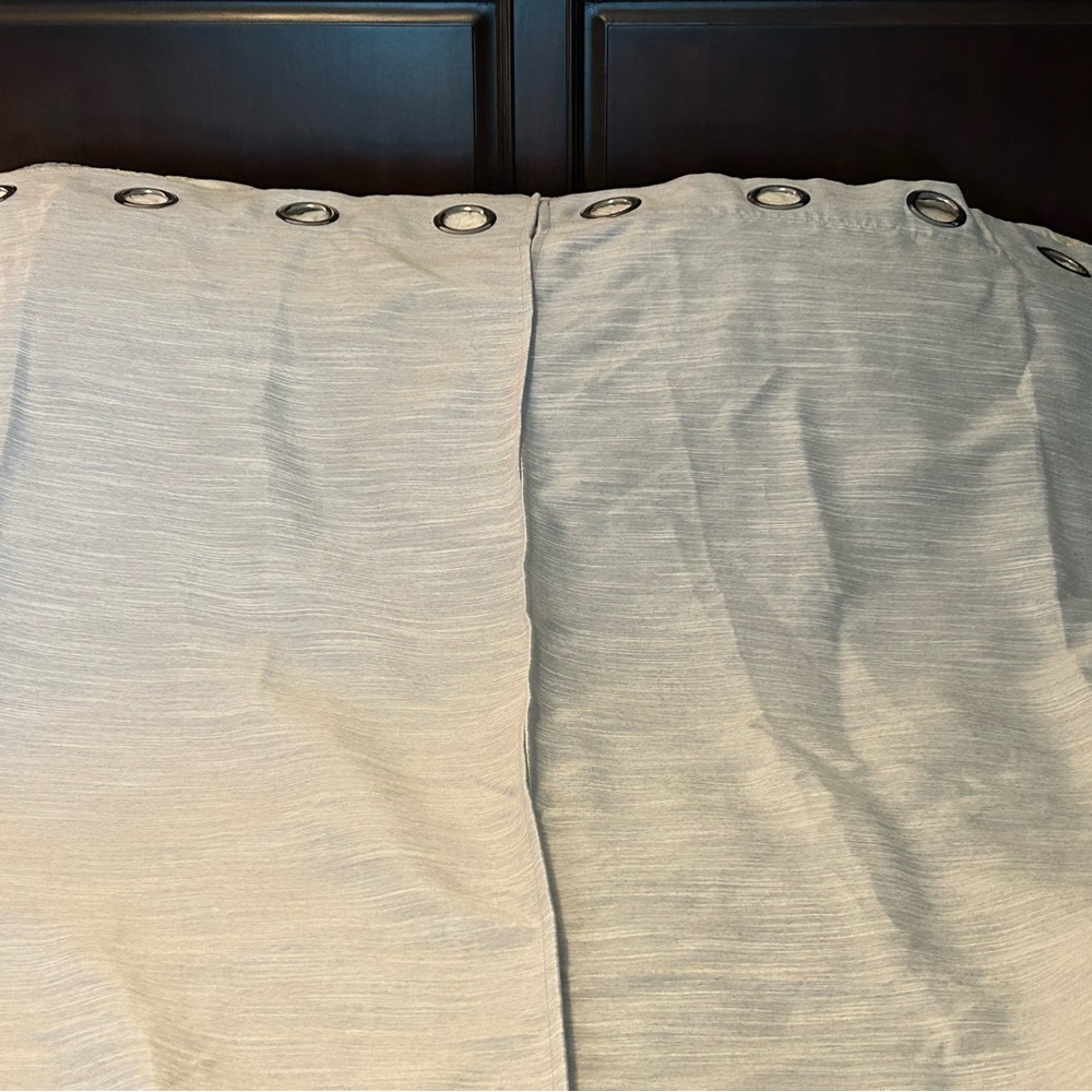 Gray Silver Grommet Blackout‎ Curtains 2 Panels